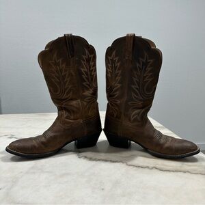 Ariat Brown Heritage R Toe Western Leather Cowboy Boots - Size 6.5 B Medium